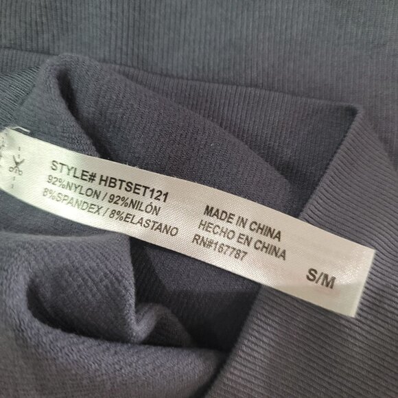 Hunter & Brown blue Seamless Ribbed Workout Set bra shorts size Small medium - Picture 3 of 6